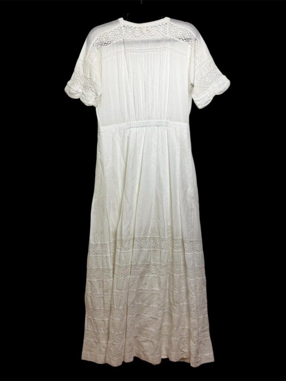 LoveShackFancy Edie voile lace trim white large cotton cottagecore midi dress - Picture 3 of 10